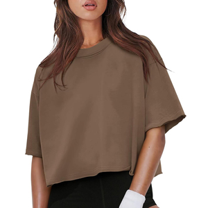Tops cortos transpirables ligeros para mujer Diseño suelto Material suave de primera calidad Top corto ajustado - Product Image 6