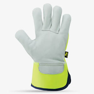 Guantes DE SEGURIDAD originales Skatiq de nailon de alta visibilidad con palma de piel de cabra en la espalda, para el - Product Image 3