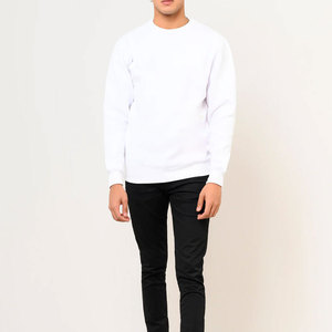 Sudadera de Cuello Redondo de Color Sólido para Hombre, Corte Regular, Colección Casual de Invierno, Invierno-Primavera, 100% Algodón, Sudadera Bordada - Product Image 4