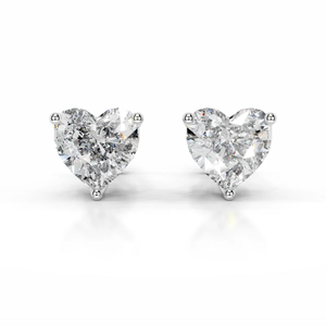 <b>Heart</b> Cut Lab Created Diamond <b>Stud</b> <b>Earrings</b> 14K White Gold VS2 Clarity Cute Style for Certified Daily Wear Jewelry - Product Image 1