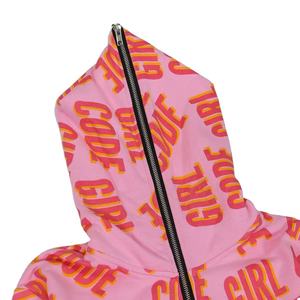 Sweat à capuche unisexe avec fermeture éclair sur tout le visage pour homme, sweat-shirt à capuche imprimé, 400, 500, Gsm - Product Image 2