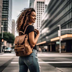 Conception personnalisée sac à dos en cuir véritable véritable sacs femmes bureau affaires ordinateur portable livre sac à dos sac étanche voyage sac à dos - Product Image 2