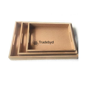 Tradebyd Elegante bandeja de madera MDF Bandeja decorativa Premium para aperitivos, postres y café - Product Image 1
