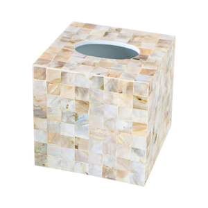 Boîte à mouchoirs carrée d'artisanat vietnamien avec boîte de coquille décorative en nacre pour fête de mariage, table à manger, chambre - Product Image 1