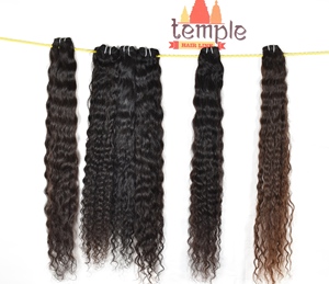 Extensiones de cabello Remy indio alineado con cutícula Natural 100%, estilo de onda de agua, procesamiento químico, paquetes de vendedores sin tejido - Product Image 3