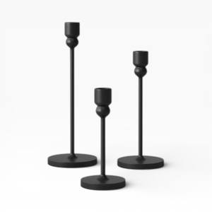 ชุดเชิงเทียนโลหะสีดำที่ทันสมัยมีสไตล์ที่น้อยที่สุดสำหรับการตกแต่งบ้านร่วมสมัย - Product Image 1