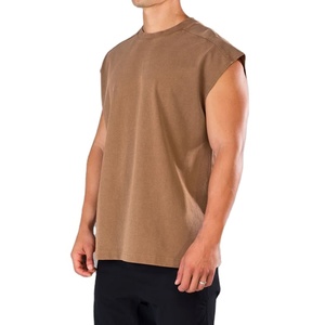 Sports Yoga Wear <b>Singlet</b> <b>Men</b> Gym Training Vintage Tank Top Loose Fit O-Neck Athletic Plus Size 220 Gsm Vest Breathable - Product Image 2