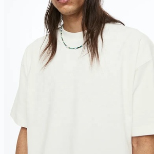 Camisetas blancas de alta calidad para hombre, ropa de calle 100% de algodón, a granel, ligera, transpirable, de gran tamaño - Product Image 2
