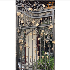 KHP <b>Top</b> Sale Wrought Iron Driveway Gates Luxury Design Waterproof Rotproof Galvanized For Outdoor Security Made In Vietnam. - Product Image 6
