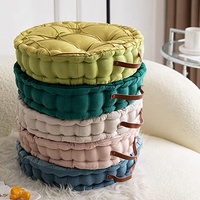 Coussin de siège en velours tissé doux et confortable, poignée écologique, motif diamant de 16 pouces de diamètre, pour chaises de salle à manger, chaises de bureau, utilisation en hôtel