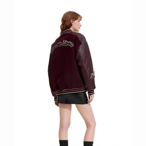 2024 vestes de Baseball d'hiver pour femmes personnalisées vestes Letterman de haute qualité tissu de remplissage en coton solide Techniques imprimées - Product Image 4