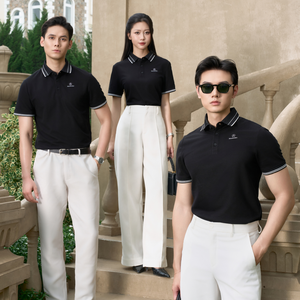 Camisetas Polo Personalizadas 65/35 Algodón Poliéster Diseño de Hombros en Contraste Camisetas Transpirables para Hombres Mujeres Uniformes - Product Image 3