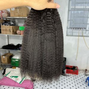 Offre Spéciale cheveux crépus lisses Afro Styles 100% brésilien vierge cuticule alignée faisceaux de cheveux avec Closure cheveux crépus naturels Colo - Product Image 5