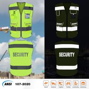 Chaleco DE SEGURIDAD reflectante de alta visibilidad para hombres y mujeres, chaleco duradero Reversible transpirable de 9 bolsillos reforzado para seguridad - Product Image 4