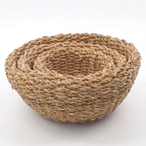 Juego de cuencos de algas marinas Marlow con borde, vajilla natural, decoración de presentación de comida, productos vietnamitas al por mayor ecológicos - Product Image 1