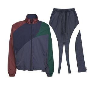 Cintre Impex Manufacture Ensemble décontracté pour homme Veste zippée patchwork en polyester Jogger en nylon Ensemble coupe-vent en nylon pour homme - Product Image 3