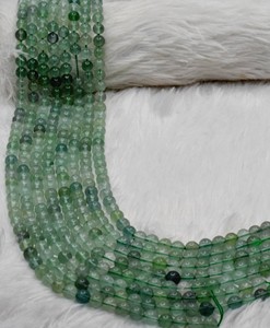 Cuentas de cristal de fluorita verde natural de primera calidad de 8 mm, redondas, para la fabricación de joyas y meditación, a precio de mayoreo. - Product Image 3