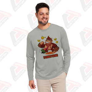 T-shirt en jersey de coton à manches longues pour homme Heritage, écologique, confort estival, appliques disponibles, denim, batik, velours côtelé, perles - Product Image 1