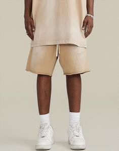 Custom Unisex Sweat Shorts Raw Edge French Terry Fleece Heavy Cotton Casual Gym Mens Run Fitness Vintage Acid Wash Shorts - Product Image 4