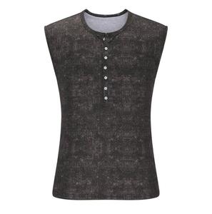 Camiseta sin mangas ligera para correr personalizada al por mayor, camiseta sin mangas transpirable para entrenamiento con botones, tejida para hombre hecha en Bangladesh - Product Image 5