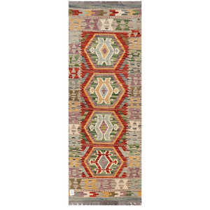 Alfombra Kilim de Maimana, Afganistán, 187 x 67 cm, Alfombras y Juegos de Alfombras - Product Image 1