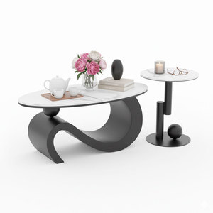 SOTA Modern Farmhouse Double <b>Sofa</b> <b>Table</b> with Durable Glass Top and Iron Legs Decorative TT68247 for Living Room Furniture - Product Image 1