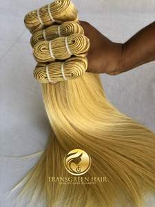 Vente en gros d'extensions de cheveux Remy de qualité supérieure blond droit cambodgien vison temple indien vierge cheveux bruts main douce - Product Image 6