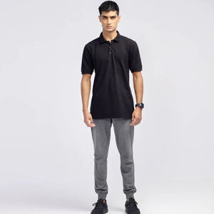 เสื้อโปโลผ้าฝ้ายสำหรับผู้ชายเสื้อโปโลผ้าโพลีเอสเตอร์พิมพ์ลายทั้งตัวโลโก้แบบกำหนดเอง - Product Image 2