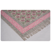 Tapis en coton imprimé multicolore rose, doux et lavable, pour chambre à coucher, salon et décoration