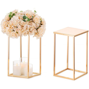 Último diseño, soporte de flores de Metal con acabado dorado, soporte multiusos para decoración de centro de mesa de boda, mesa de comedor, decorar hogares - Product Image 2