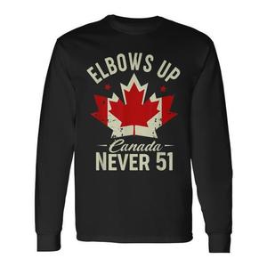 Maglietta a maniche lunghe Elbows up Canada Never 51 con bandiera canadese Stand Strong, abbigliamento promozionale - Product Image 1