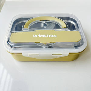 MM热卖大容量2格饭盒带勺子304不锈钢饭盒套装 - Product Image 6