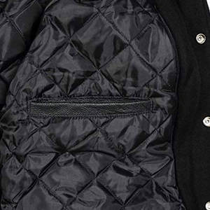 Veste Letterman à boutons couverts personnalisée Veste d'hiver Letterman légère au prix de gros - Product Image 4