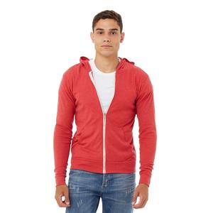 Sweat à capuche léger pour homme en molleton bouclette avec fermeture éclair intégrale, broderie, impression numérique et design uni - Product Image 4