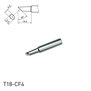 Puntas de Soldadura de Cobre sin Oxígeno Hakko T18-CF4 con Punta Biselada de 45 Grados y Conector Encajable para Aplicaciones - Product Image 1