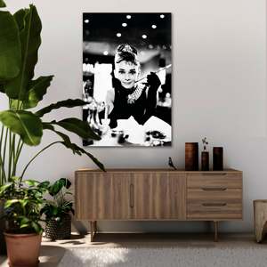 Audrey Hepburn <b>Canvas</b> Poster Black Frame for <b>Wall</b> Decor - Product Image 2
