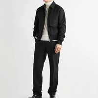 Blouson aviateur en toile personnalisé pour hommes impression bouffante tissage au crochet fermeture éclair mandarine pour vêtements d'hiver décontractés Service OEM disponible
