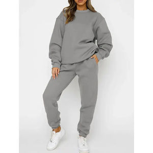 Ropa de calle de invierno, Jersey, chándal para mujer, de algodón 100% Material, transpirable, estampado de logotipo personalizado, servicio OEM sólido - Product Image 3