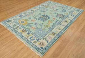 Grand tapis Oushak fait main, taille personnalisée, laine naturelle douce, très durable, tapis traditionnel pour le sol de la maison - Product Image 2