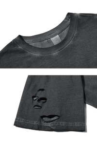 T-shirts en gros pour hommes, délavés à l'acide, streetwear, hip-hop, 100% coton, avec logo personnalisé, surdimensionnés, vintage - Product Image 3