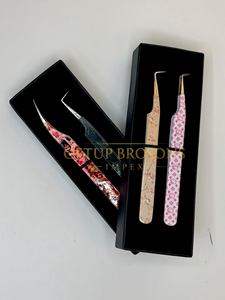 Puntas de acero inoxidable plateadas para extensión de pestañas, con aislamiento de volumen de 90 grados, antimagnéticas, antiestáticas, con revestimiento de papel de 10 mm. - Product Image 5