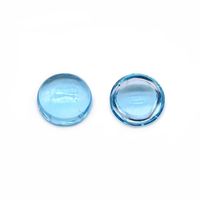 Natürlicher Blauer Topas Cabochon Edelstein 2mm 2,5mm Quarzkristall Glatt Poliert Flache Rückseite 1mm Loch DIY Schmuckzubehör