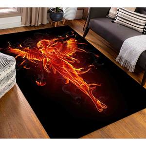 Tapis Phoenix Woman : Ailes d'ange ardentes, tapis imprimé d'art abstrait, tapis en chenille - Product Image 4