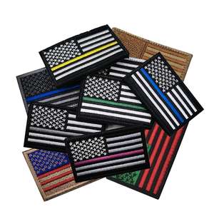 Insignes USA brodés drapeau américain Patch main droite inversé tactique broderie tissu tissé pour vêtements utiliser résine plastique - Product Image 1