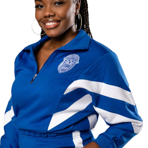 Zeta Phi Beta 1920 Royal <b>Blue</b> <b>Women</b> Embroidered <b>Hoodie</b> and Jogger Pants Two Piece Greek Letter Tracksuit Fleece Sweatsuit Set - Product Image 3