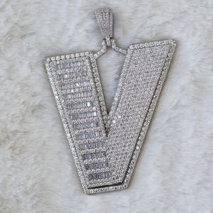 925 Argent Moissanite Diamant Pendentif Nom Personnalisé Collier Lettres Personnalisées Parfait Cadeau D'anniversaire-Bijoux Hip Hop Charme Glacé - Product Image 2