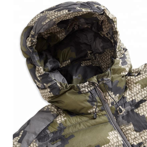 Veste d'hiver chaude pour homme en toile à col montant avec logo sur le devant, coupe-vent, rembourrage gonflé, veste de chasse, coupe-vent, bombardier - Product Image 3