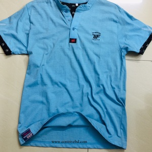 Camiseta de Manga Corta Casual para Hombre, Diseño Personalizado, Transpirable, con Cuello y Puños en Contraste, Estampado de Golf, Algodón - Product Image 5