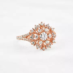 22K Pure Rose Gold White & Yellow Gold <b>Ring</b> with Original Natural Diamonds Uniquely Designed for Women and Men's Wedding - Product Image 3