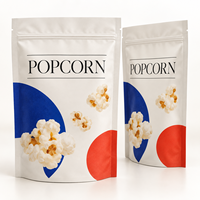 Sachet souple à haute barrière pour pop-corn, personnalisé, avec fermeture éclair, type stand-up